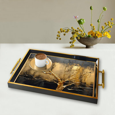 Elegant Glass Tray, 19.7 x 11.4 x 1.4 inches | 100% Durable Glass Construction | Easy to Clean with Damp Cloth | Ideal for Serving, Decorative Display, and Organizing | Stylish Addition to Home Décor