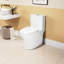 Toilette à fixation sur un plancher, 1,1 / 1,6, allongée, hauteur confortable, céramique, blanc, siège à fermeture en douceur et hauteur