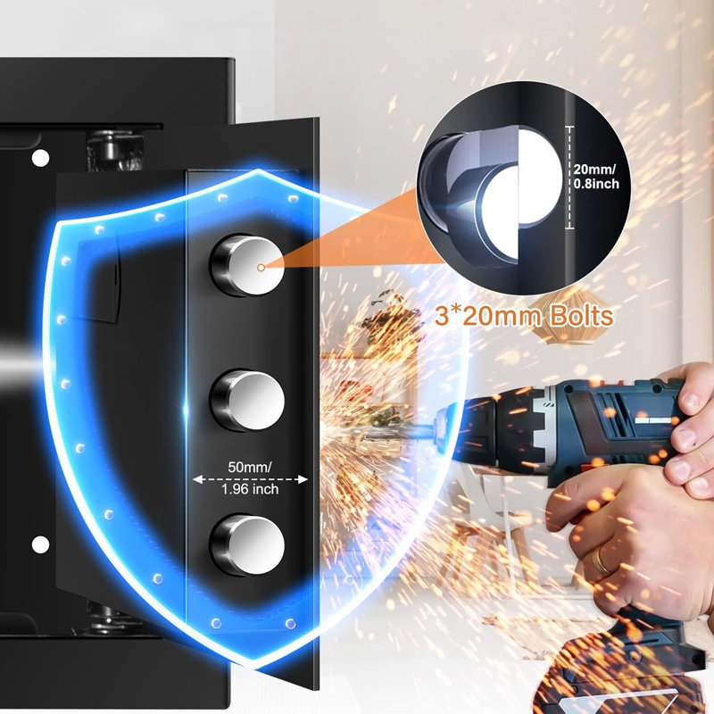 Security Safe Lock, 11.81" H x 14.57" W x 12.2" D