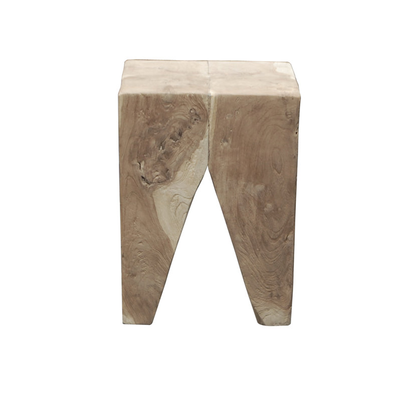 Gouldin Solid Wood Accent Stool, Grey