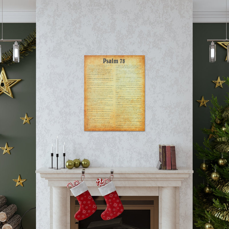 «Psalm 78 Gold Bible Chapiter», art textuel sur toile, H 16 po x l 12 po x P 1,25 po