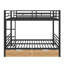 Full-Size Metal Convertible Bunk Bed With Two Built-In Drawers