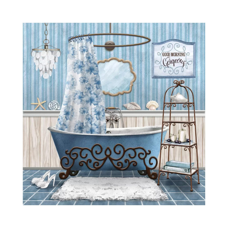 Blue Bath Retreat I by Conrad Knutsen - Print on Canvas, 45.72 cm H x 45.72 cm W x 1.91 cm D, Wrapped Canvas