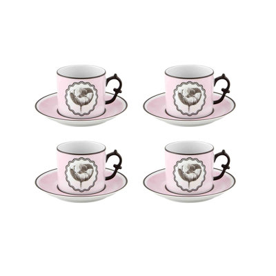 Ensemble de tasses à thé et soucoupes 8 pièces Herbariae