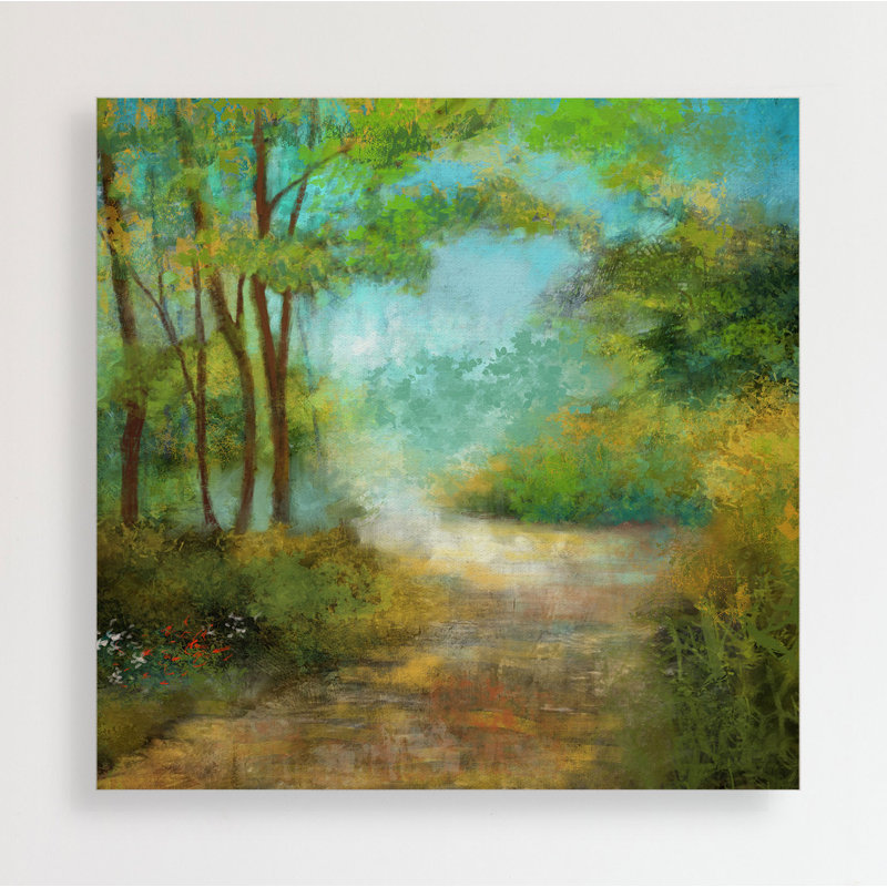 « magique forest », peinture sur toile tendue, H 40 po x l 40 po x P 1,5 po
