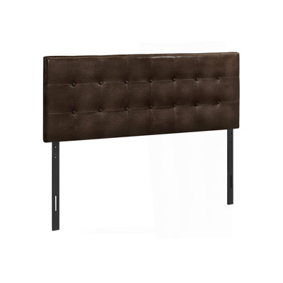 Bed, Headboard Only, Queen Size, Bedroom, Upholstered, Brown Leather Look, Transitional
