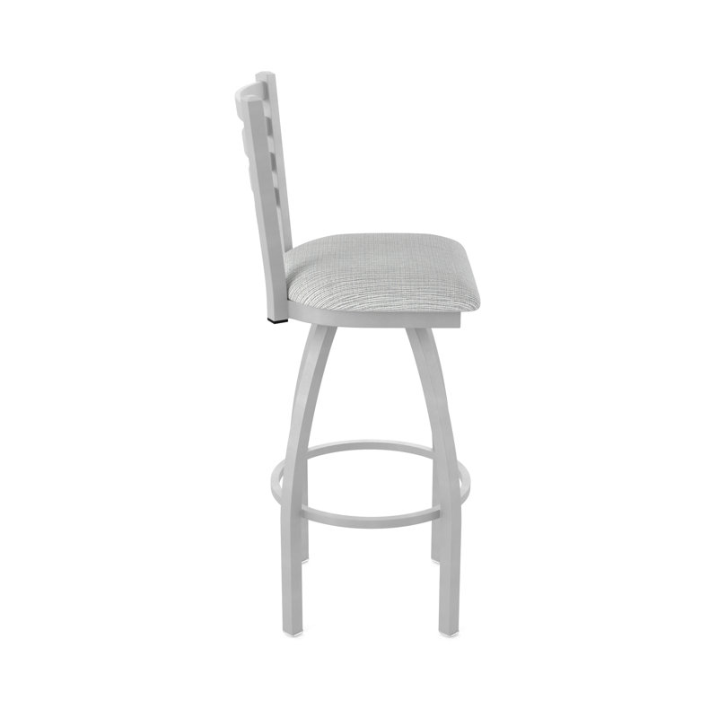 Tabouret pivotant Jackie, Nickel anodisé, Tabouret de comptoir (siège d'une hauteur de 25 p, Tissu - alpin graphique