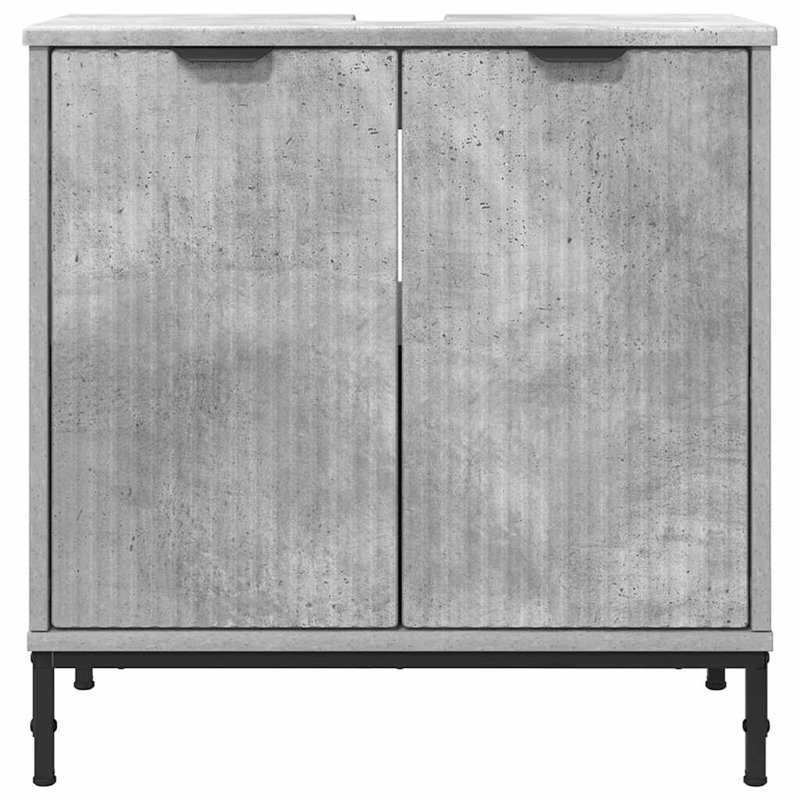 Engineered Wood Bathroom Cabinet, Concrete Grey