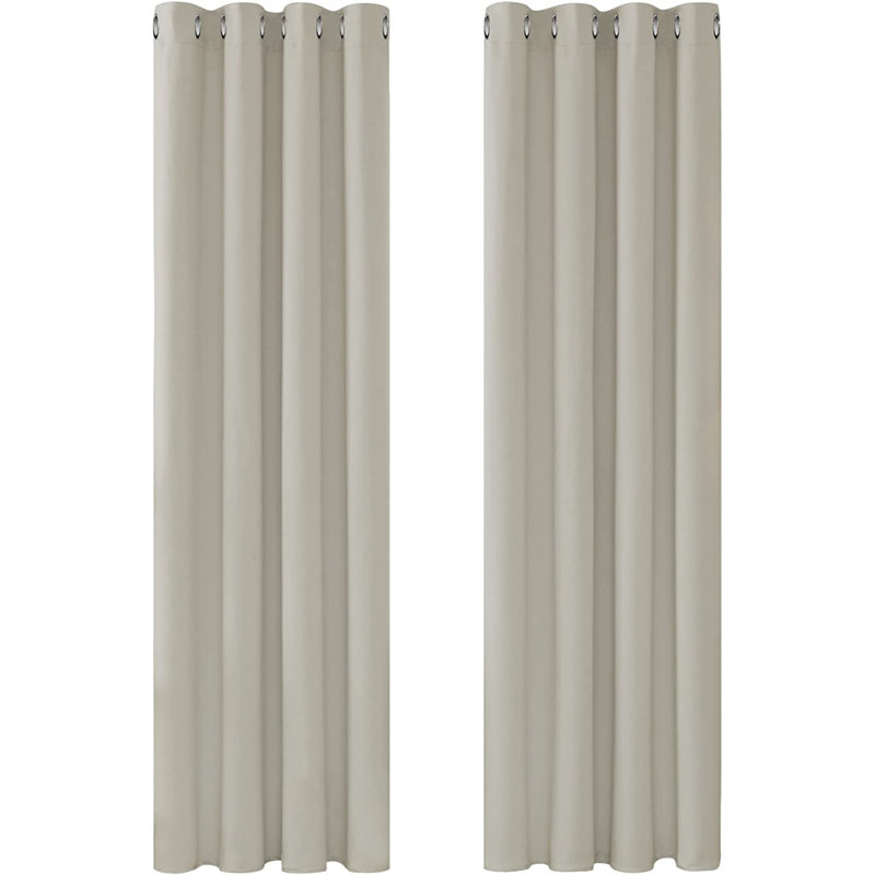 Blackout Curtain Pair, Light Beige, 140 W x 220 D cm