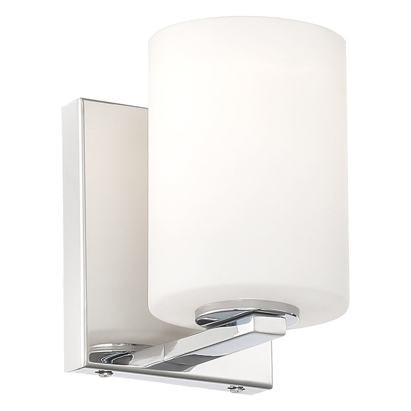 Armed Sconce, Chrome, White