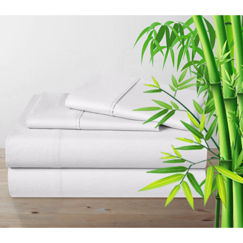 Bamboo Rayon Blend Sheet Set with Extra Pillowcases, White, Twin XL Sheet Set + 3 Additional Pieces