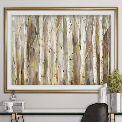« bouleau path », reproduction de peinture à l’acrylique encadrée