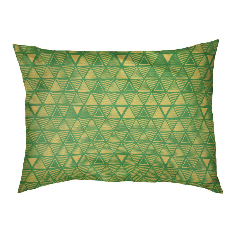 Coussin pour chien Chen, Petit (l 28 po x P 6 po x H 18 po), Vert/jaune