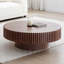 Ansel Round Pedestal Coffee Table with Ribbed Detailing-1199720394-1199720393