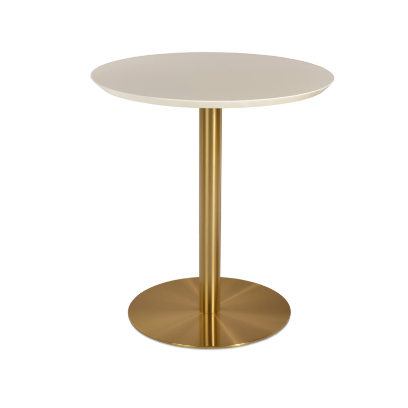 Table de bar en bois brossé Tango, H 42,5 po x L 32 po x l 32 po, Blanc