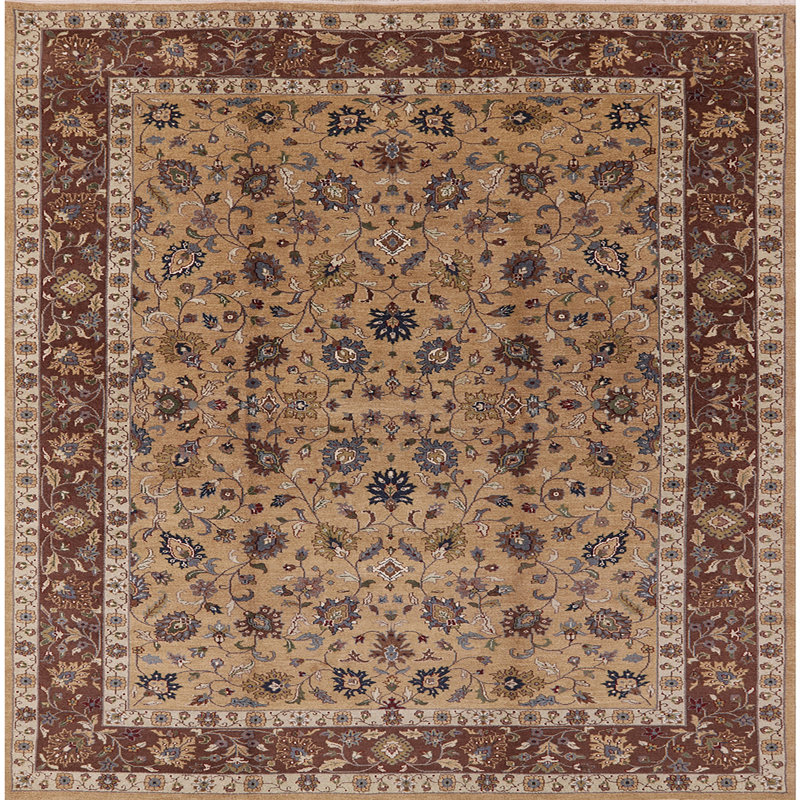 Tapis oriental brun / beige Lene, Carré 5 pi