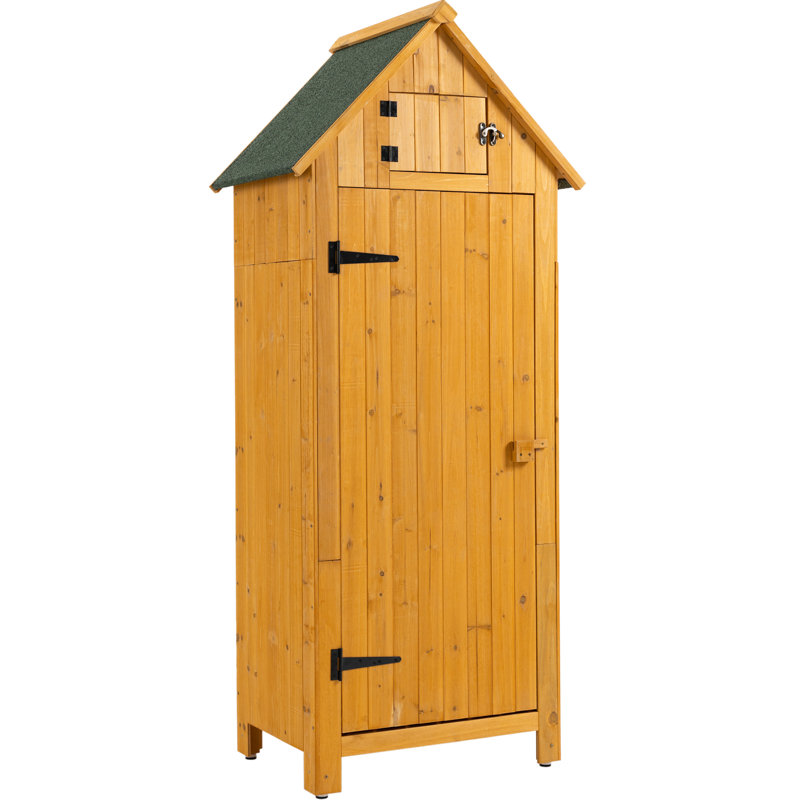 30.3"L X 21.3"W X 70.5"H Outdoor Storage Cabinet Tool Shed Wooden Garden Shed, Natural