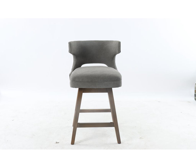 Tabouret de comptoir à oreilles Carter de 26 po avec pieds à finition brune Carter