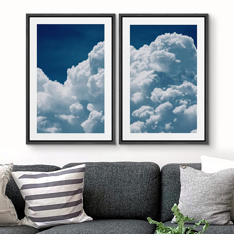 Ensemble de 2 reproductions encadrées sur toile, Noir, H 24 po x l 32 po x P 1,5 po