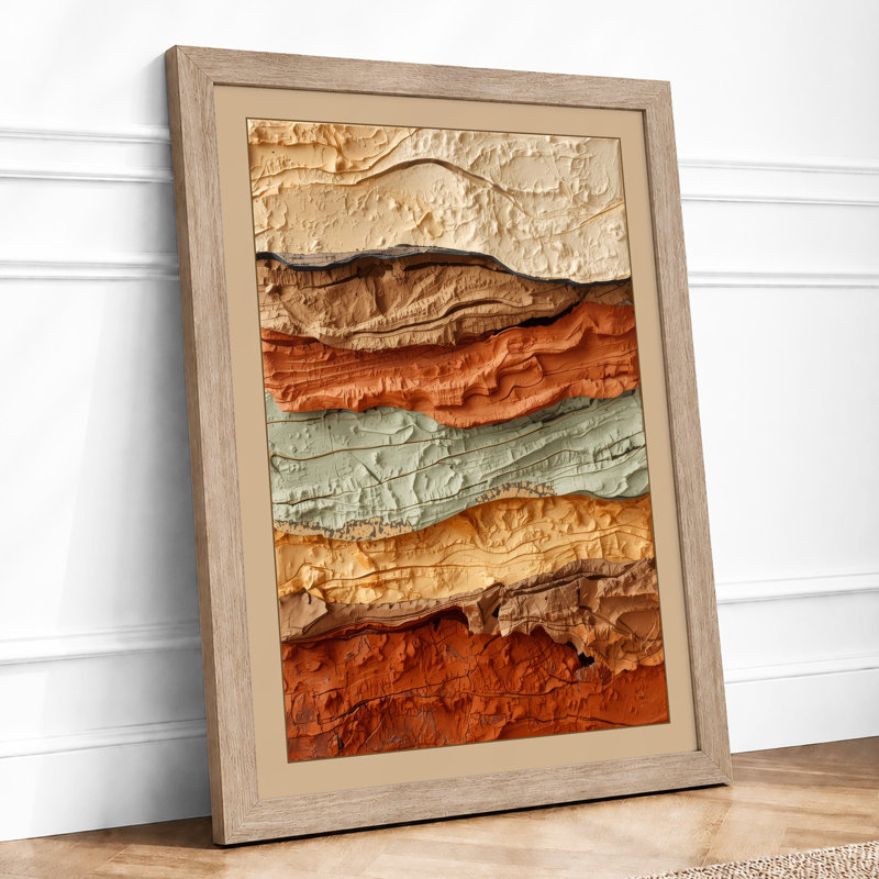 Geological Strata Rustic - Framed Print, A1 - 84.1 x 59.4 cm, Oak