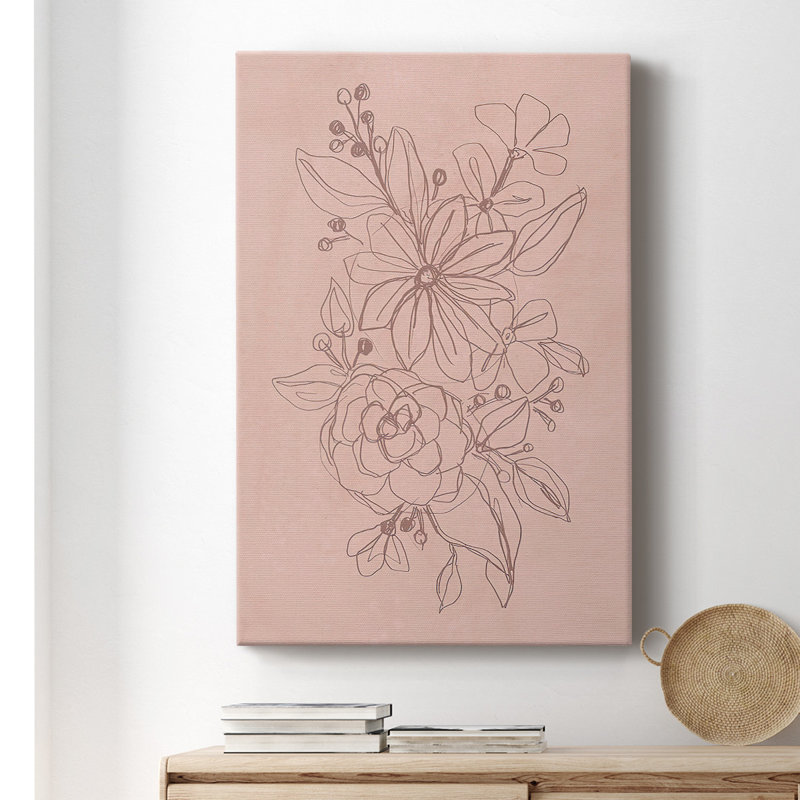 Rosetone Blossoms I, toile tendue avec châssis de qualité supérieure - prête à être accrochée, H 18 po x l 12 po x P 1,5 po