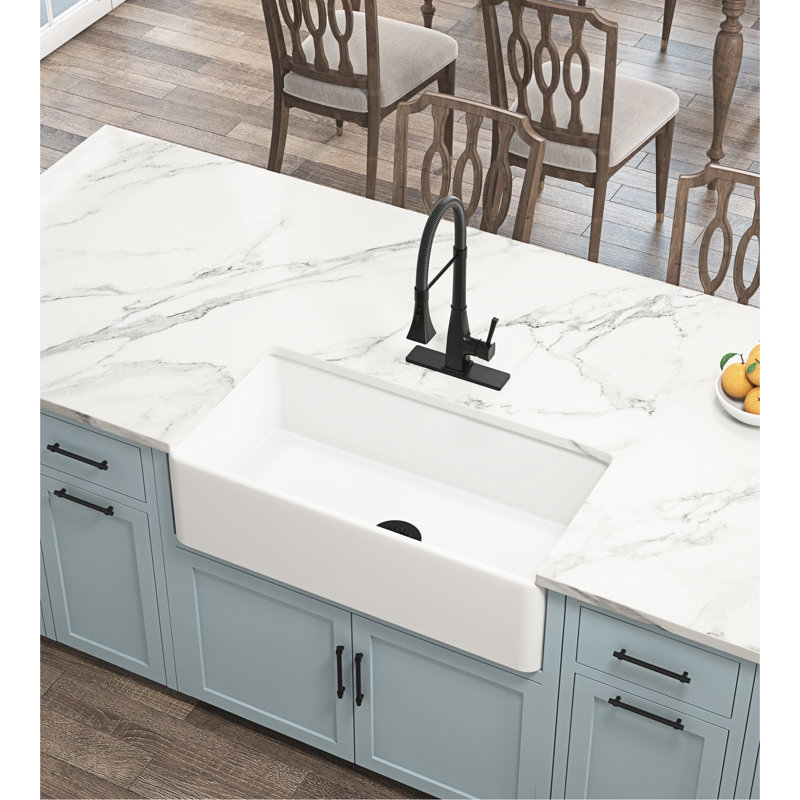 Ceramic Apron Kitchen Sink: White Undermount, 34.97In X 18.36In 9.71In, Easy To Maintain Deep Undermount , 36"X18"X10", Long-Lasting Material