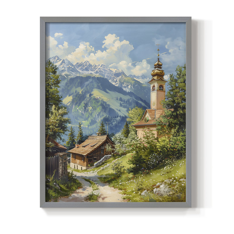 «LANDSCAPES Series CECLxxvii», reproduction d'art encadrée - bois massif, Gris, H 11 po x l 9 po