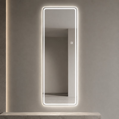 Miroir pleine grandeur 65 po x 24 po avec lumières - Miroir mural à DEL pour chambre et vestiaire