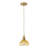 Modern Polished Brass 1-Light Pendant Light with Amber Glass Shade, Adjustable 59.06" Chain
