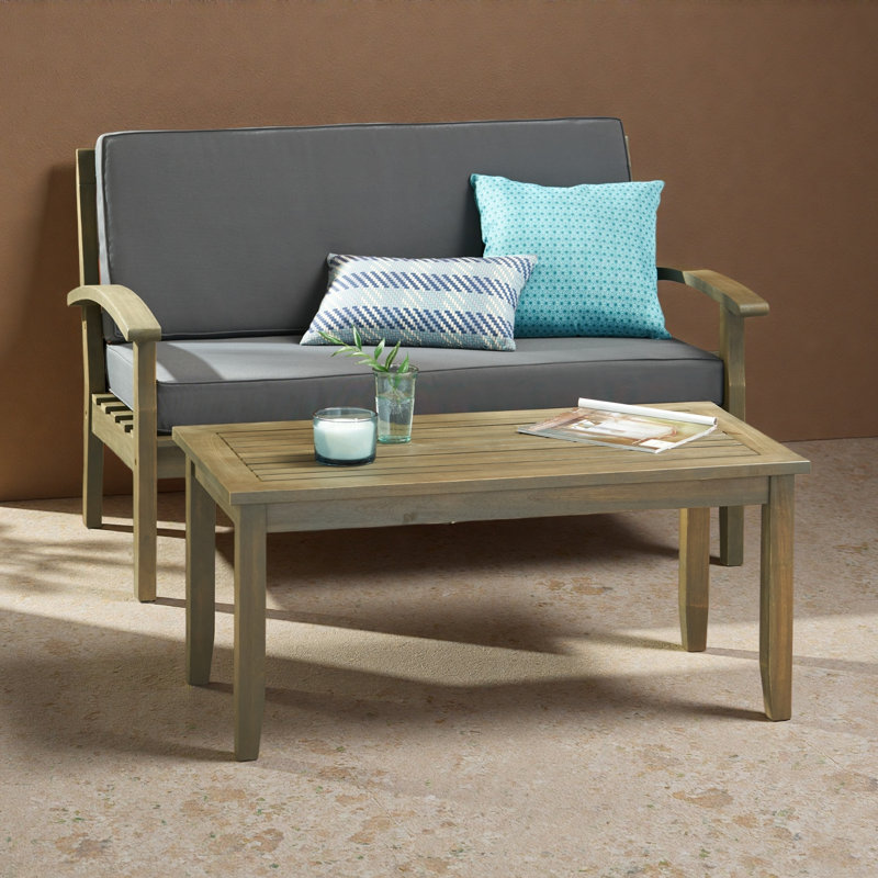 SIEGE D'AMOUR + TABLE BASSE, Gris foncé