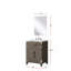 Meuble-lavabo simple en chêne brun 24 po X P 18 po D, comptoir en acrylique, 18 po Ensemble miroir et robinet-83985509