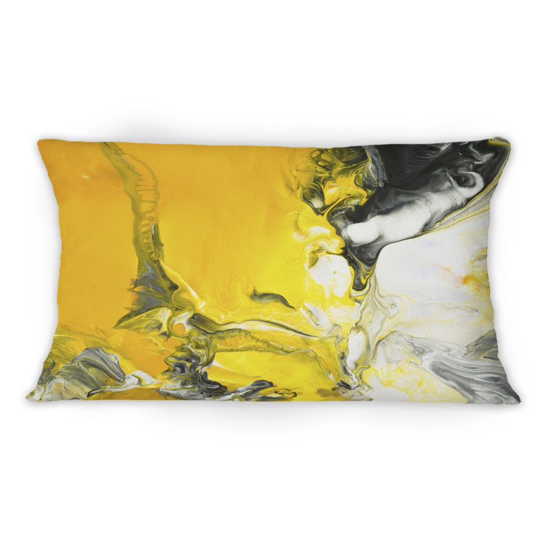 Coussin jaune à imprimé moderne Modern Art