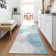 Machine Washable Indoor/Outdoor Xhevrie Turquoise Rug