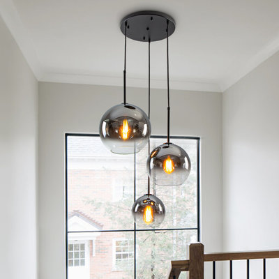 3 - Light Sculptural Gradient Glass Globe Cluster Pendant