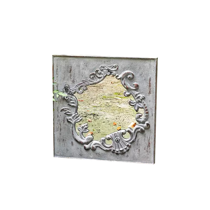 Décoration murale rétro avec miroir en fer