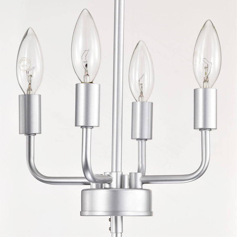 Luminaire suspendu moderne en métal 8 lumières, Argent argent