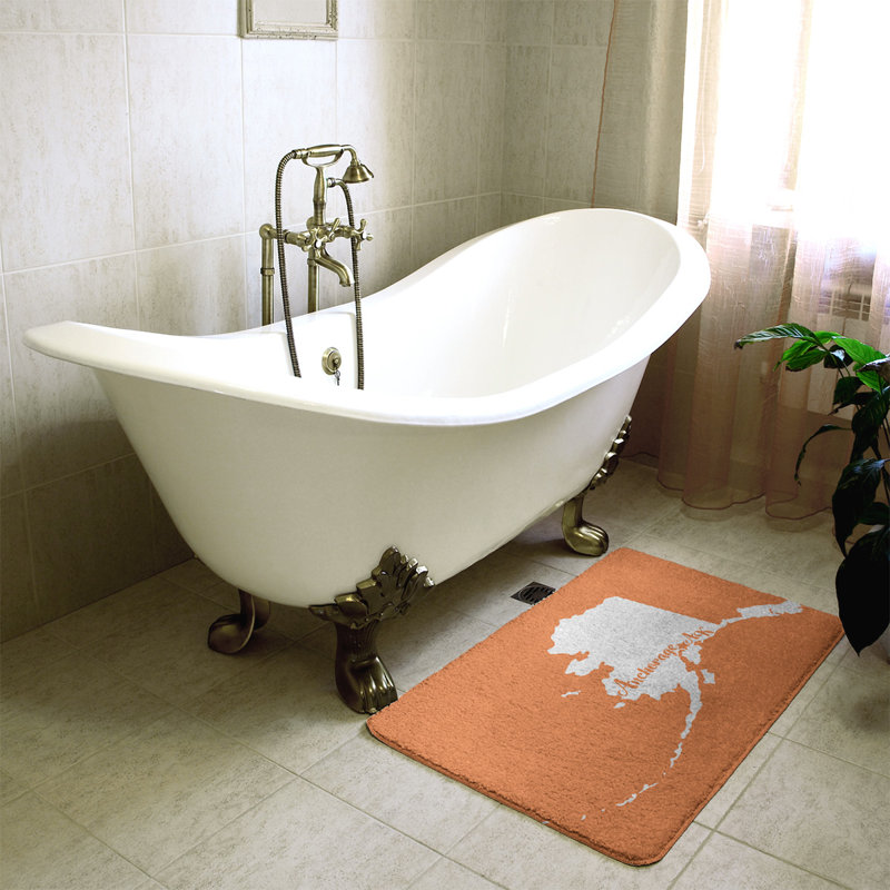 Tapis pour salle de bain ancrage alaska, l 17 po x L 21 po, Orange, Anchorage, Alaska