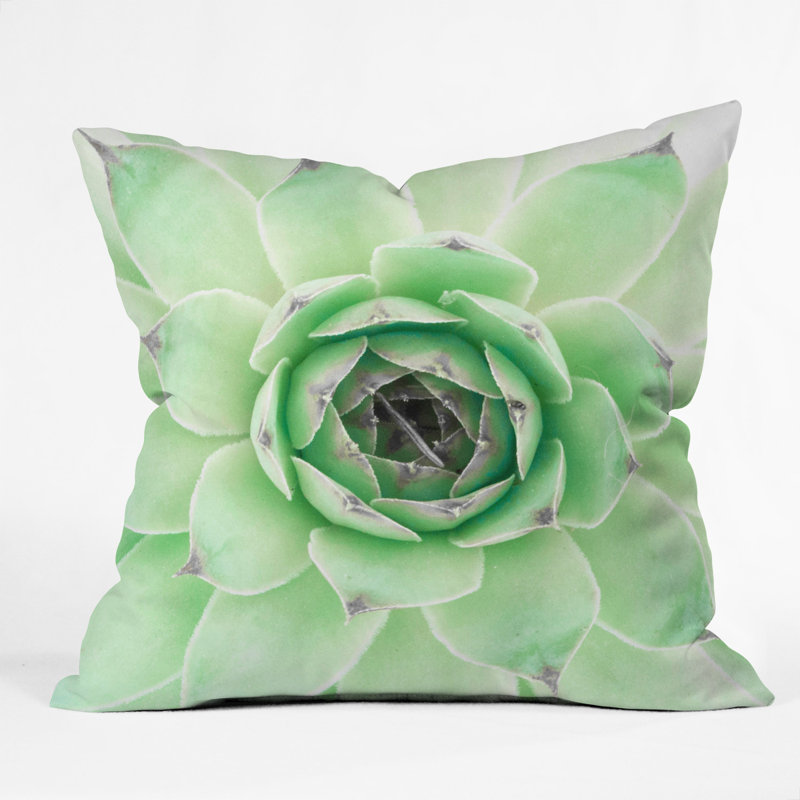 Emanuela Carratoni Mint Succulent Throw Pillow, 20" x 20"