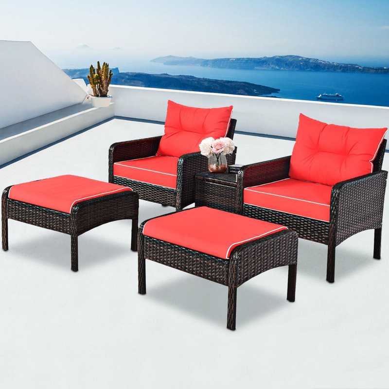 Aaltinus 4 - Person Patio Conversation Set with Cushions