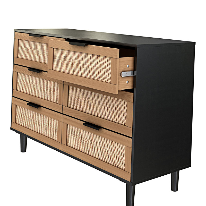 Junor Accent Chest, Black/Light Natural, Gold