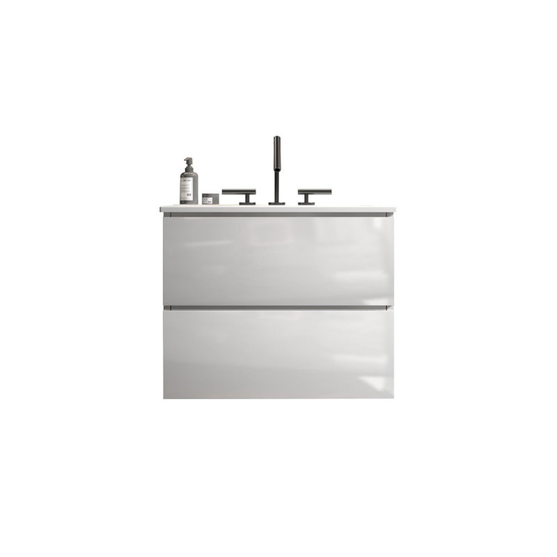 Meuble-lavabo de salle de bain avec lavabo, Blanc, 24"