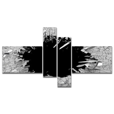 «Abstract Broken Wall 3D Design», impression sur toile multi-pièces - Mur brisé