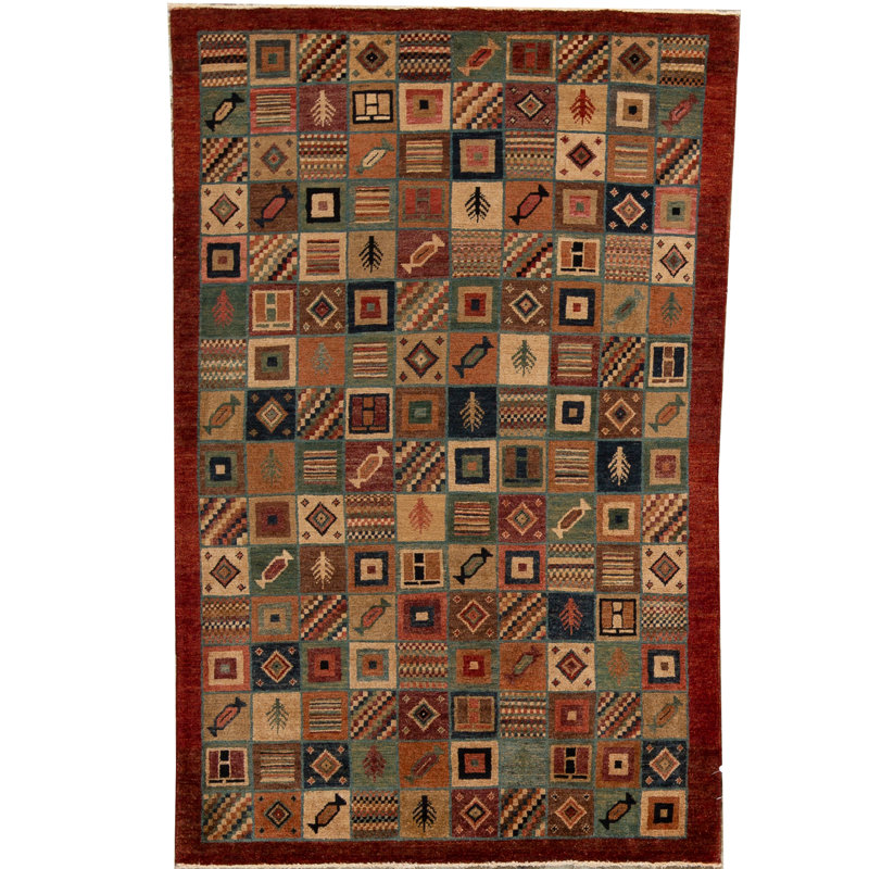 Tapis rouille de haute qualité noué à la main