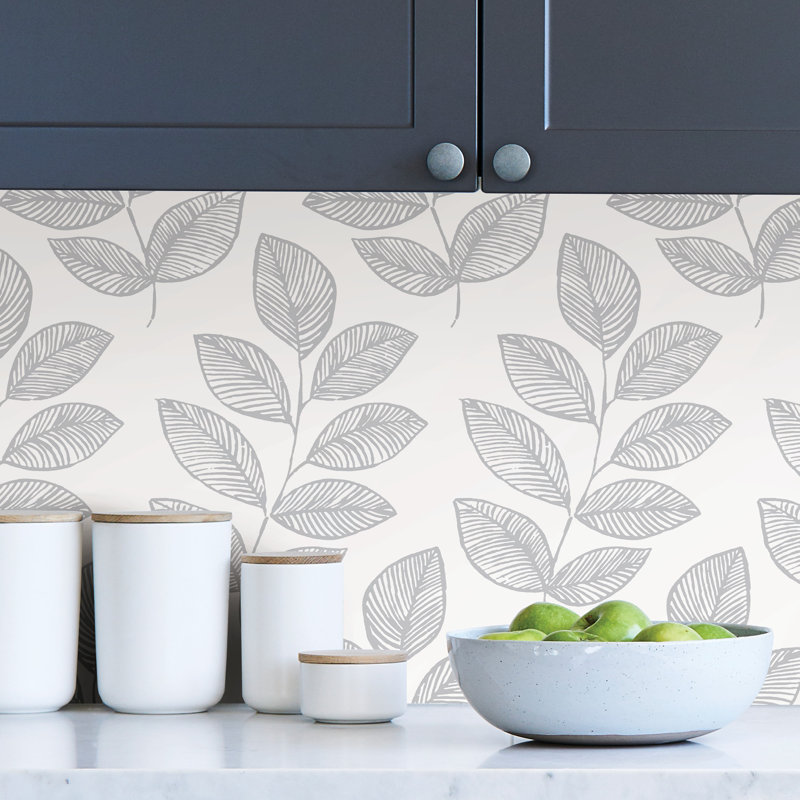 Sprig Grey Self Adhesive Wallpaper