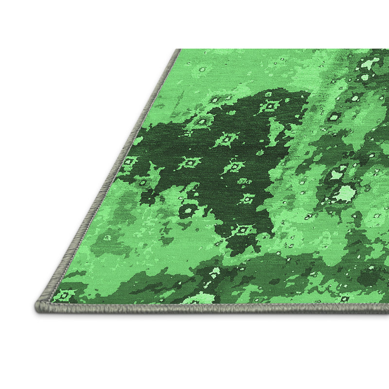 Tapis vert émeraude Mid-Century 1099, Rectangle 2 pi x 3 pi