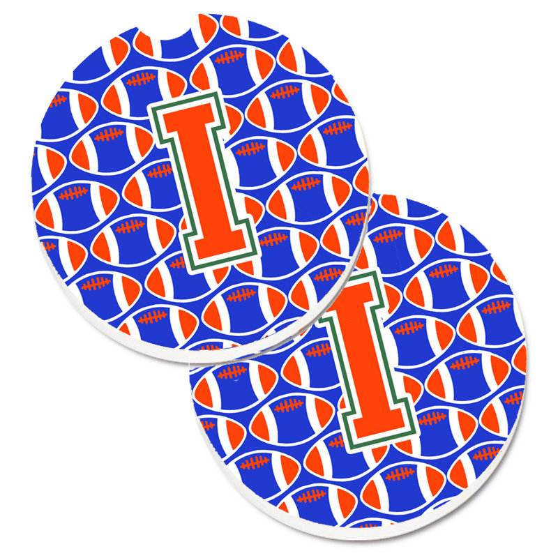 Sous-verre de football, I, Bleu / Orange