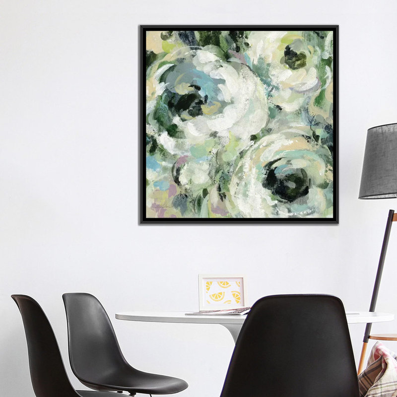 «Page sauge et lavande II» par Silvia Vassileva - reproduction, Black Framed, H 37 po x l 37 po x P 1,5 po, Pas de tapis