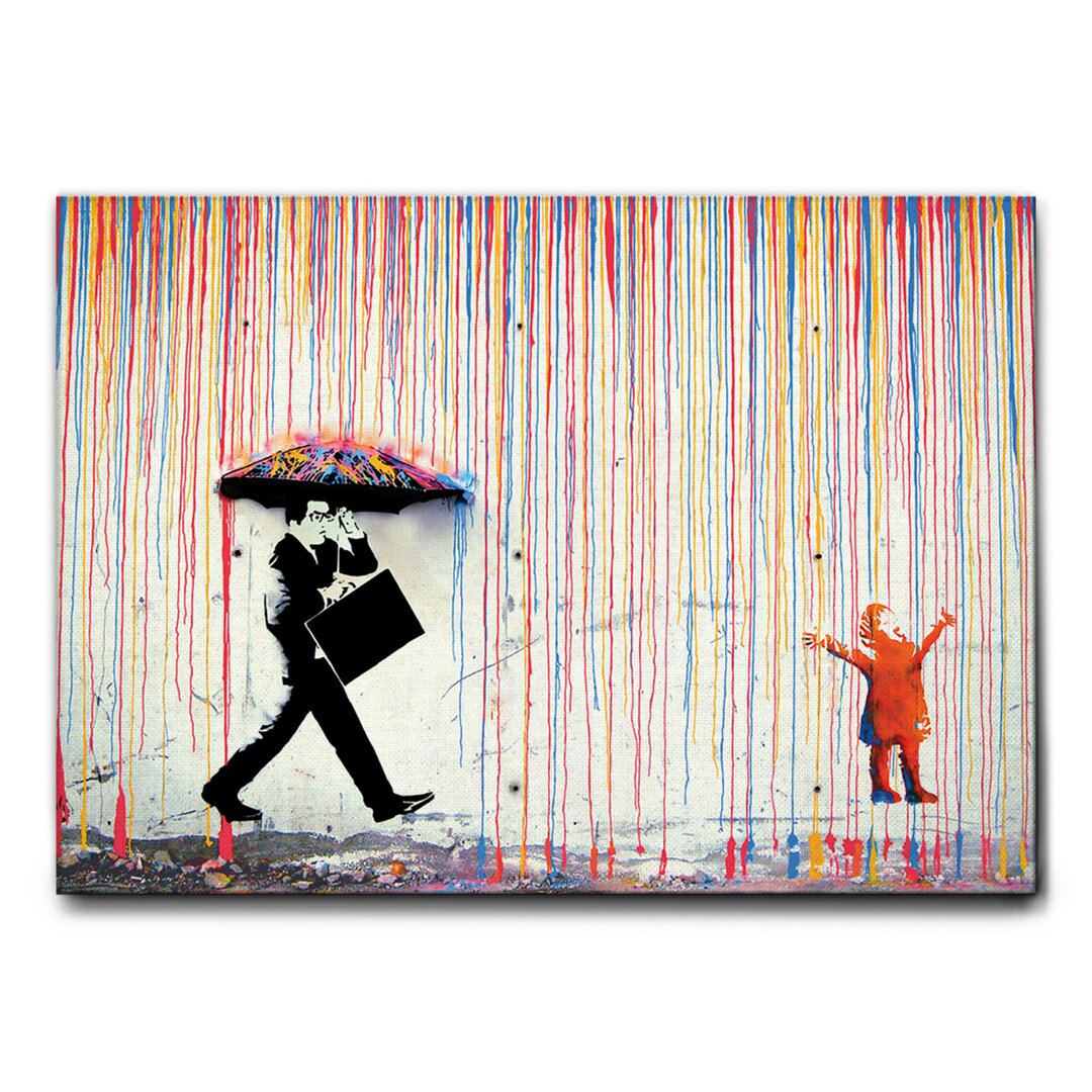 Leinwandbild Rain Colours von Banksy