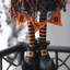Décoration d'Halloween gnome debout en tissu 8,3 po x 5 po x 24 po - Bruce conçu avec une bannière orange «b-o-o» et un corps à ressorts