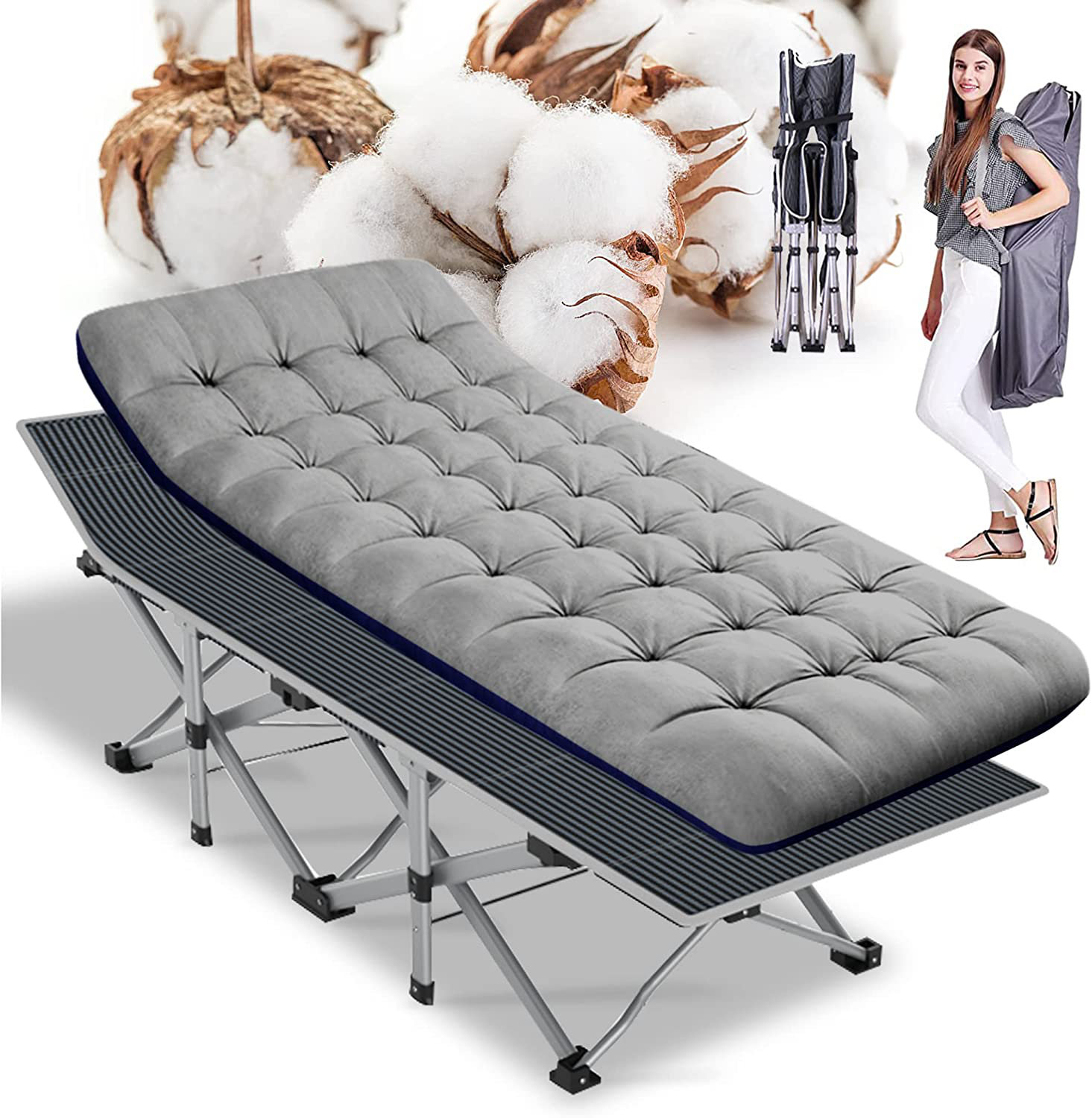 ShangQuan WuLiu Folding Cot Oxford Strong Heavy Duty Camping Fold